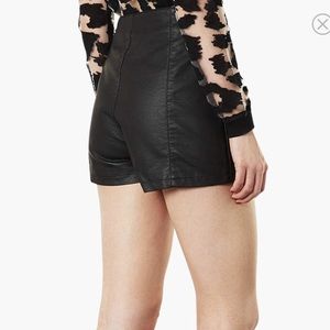 TOPSHOP high waisted faux leather shorts